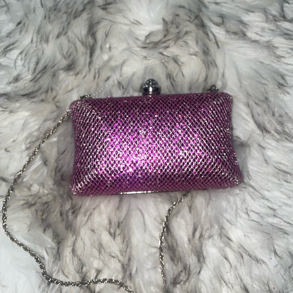 Purple💜Glitter purse clutch bag party bag evening bag - Picture 5 of 11